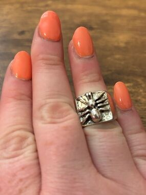 NEW Silver Plated Square Spider Ring